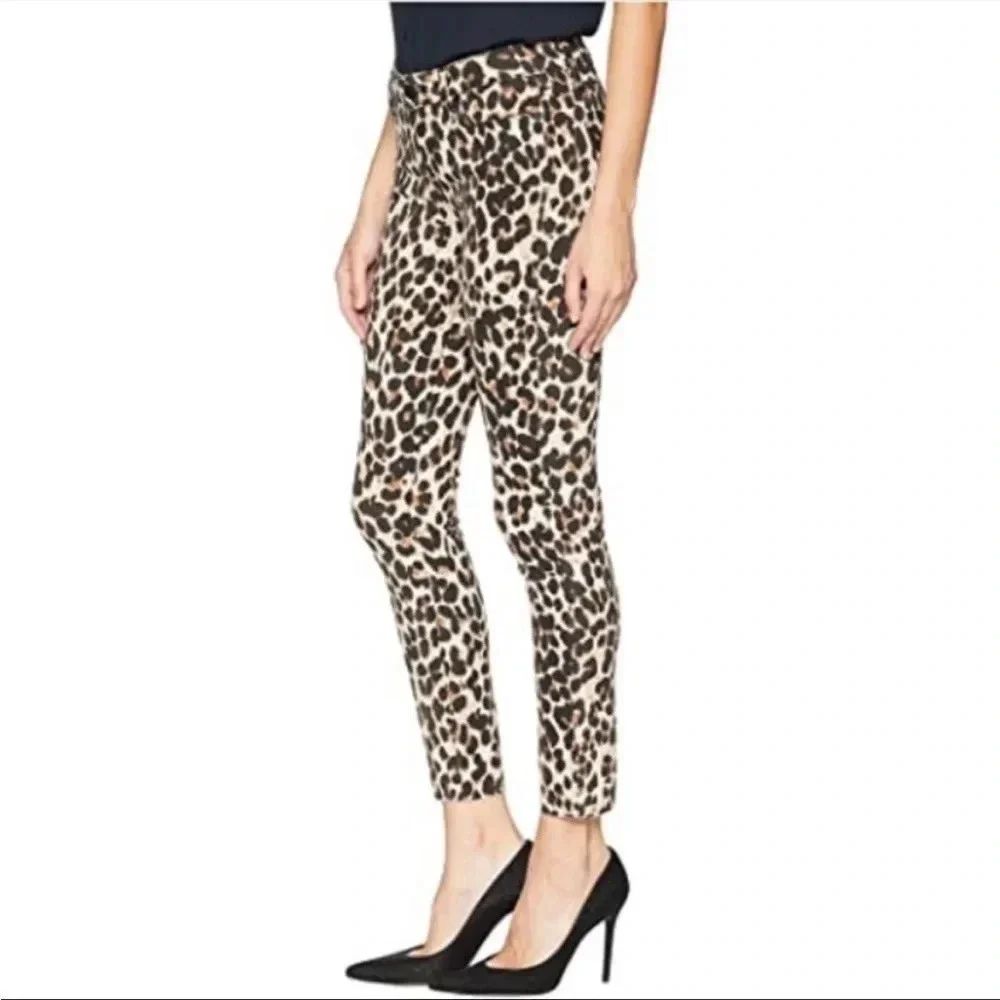Paige Hoxton ankle leopard raw hem denim
